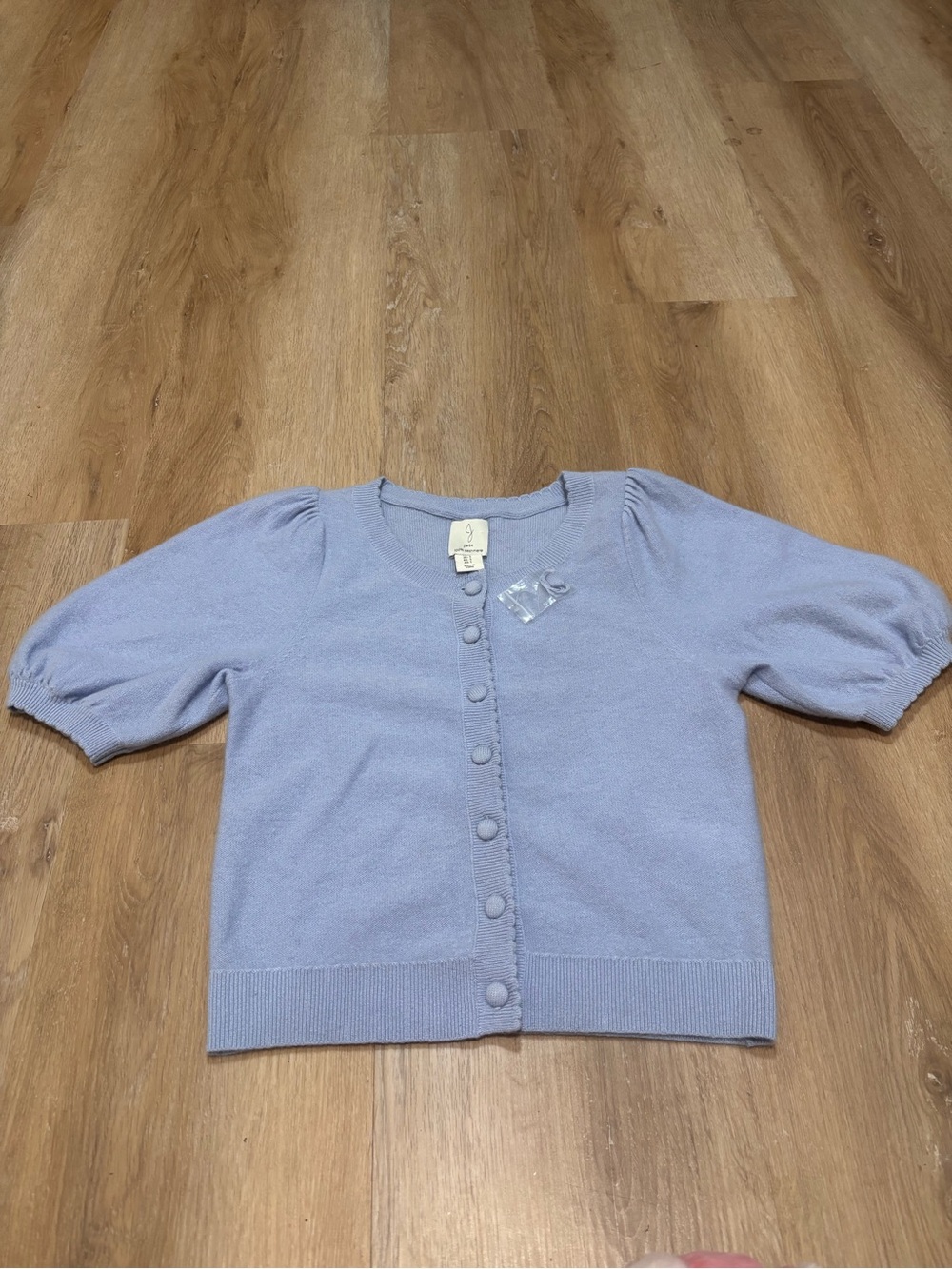 Joie 100% cashmere Light Lavender Short-Sleeve Button Cardigan S